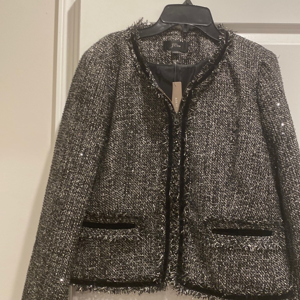 J.Crew lady jacket size 14. There’s a matching skirt that is sold separately.